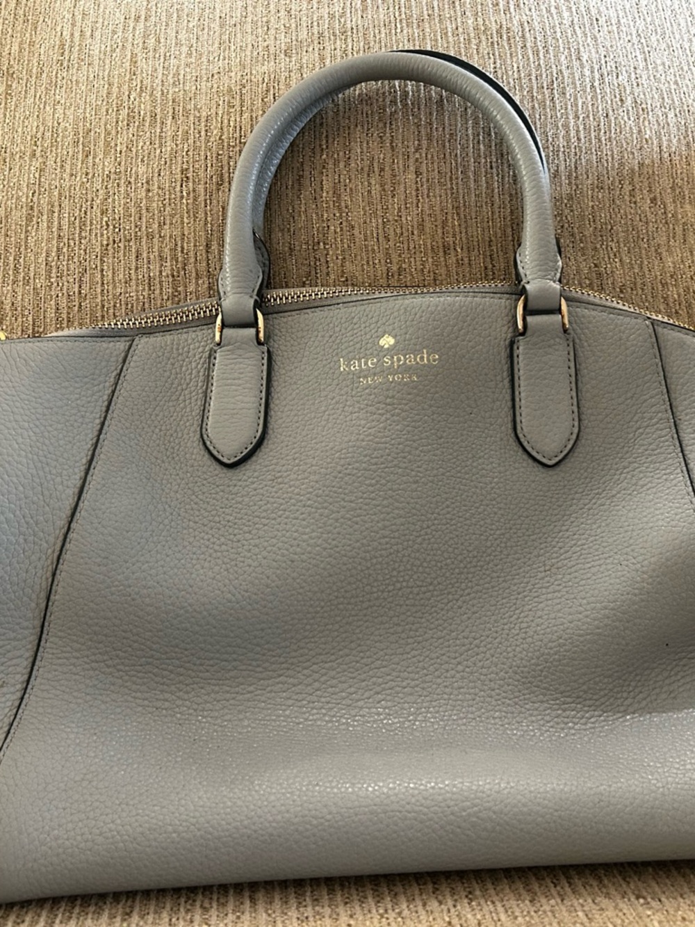 kate spade Gray Pebbled Leather Satchel